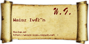 Waisz Iván névjegykártya